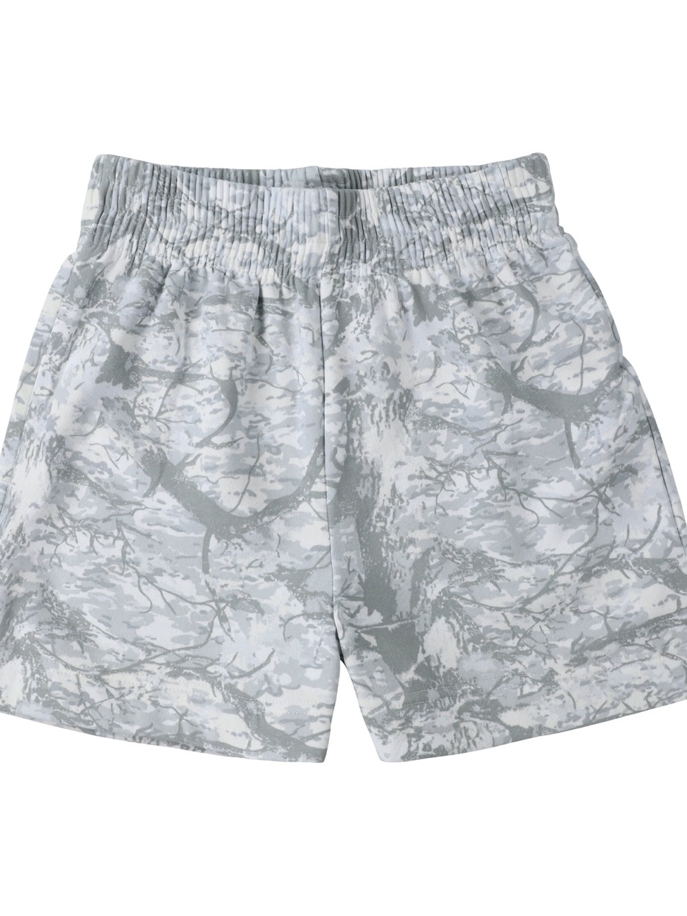 Women's Gray Camo Fleece Shorts with Elastic Waistband